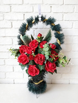 Корзина средняя "Розы "кудрявые" (КС-23)